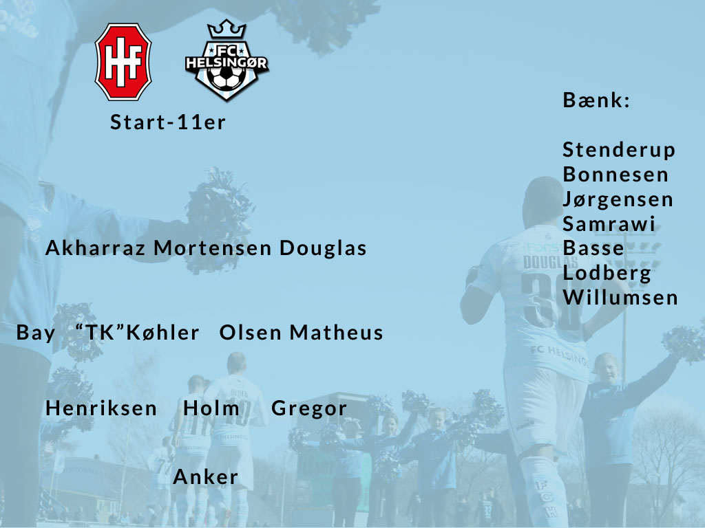 Start-11er til dagens kamp mod Hvidovre