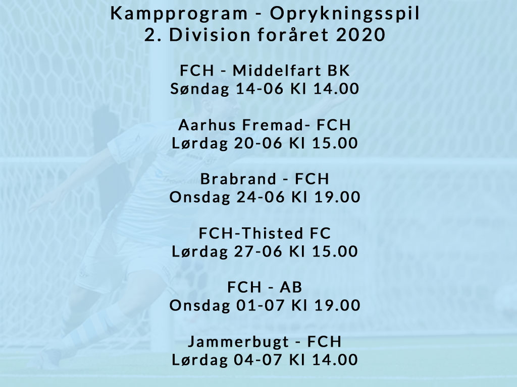 Kampprogrammet for oprykningsspillet offentliggjort