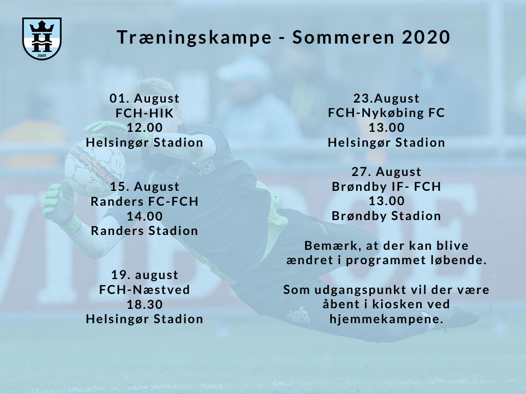 Sommerens træningskampe