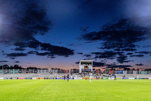 Panorame over stadion under kampen i NordicBet Ligaen mellem FC Helsingør og Nykøbing FC den 2. september 2022 på Helsingør Stadion. Foto: Claus Birch