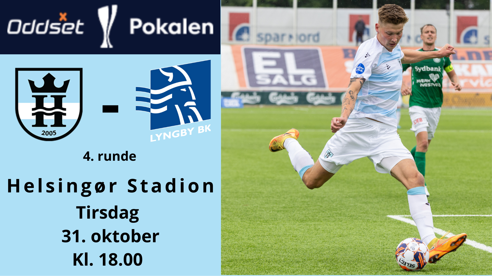 Pokalkampen mod Lyngby er fastlagt