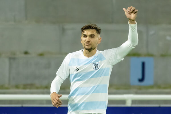 Jakob Johansson (FC Helsingør) under kampen i NordicBet Ligaen mellem FC Helsingør og Vendsyssel FF den 9. Oktober 2023, på Helsingør Stadion.
Foto: Andreas Birkebæk