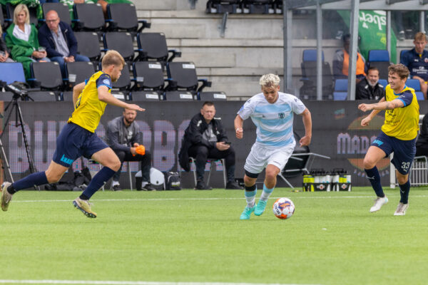 Frederik Karlsen (FC Helsingør) under kampen i NordicBet Liga mellem FC Helsingør og Hobro den 3. september 2023, på Helsingør stadion.
Foto: Andreas Birkebæk